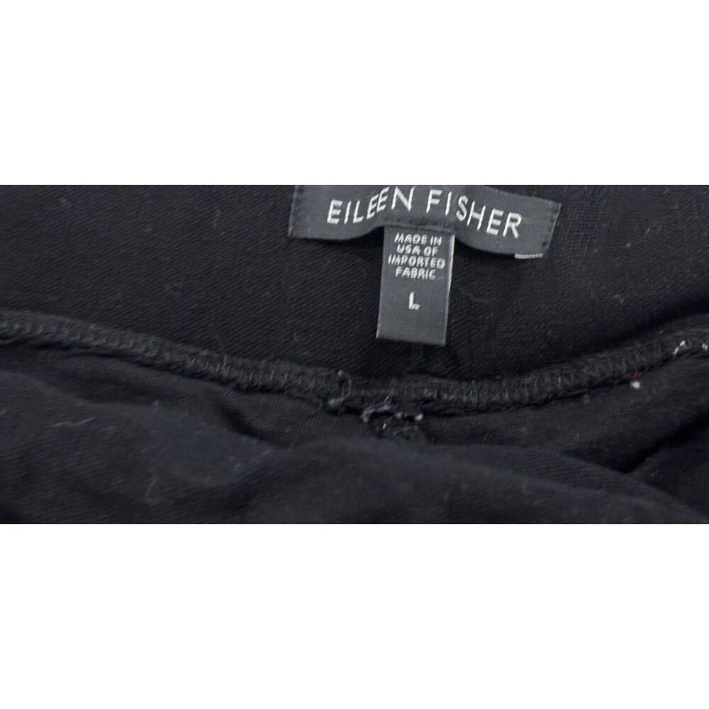Eileen Fisher Washable Stretch Crepe Tapered Pant Black Sz L Travel Friendly - Picture 4 of 4